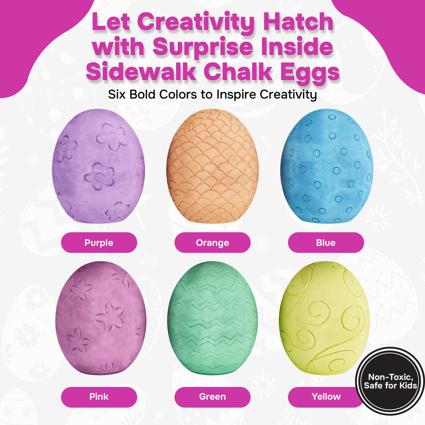 6ct Surprise Inside Sidewalk Chalk Eggs
