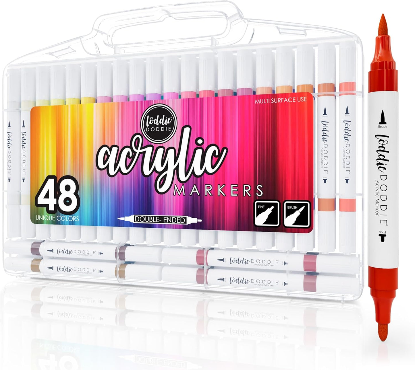 Double-Ended Multi Surface Acrylic Markers with Fine and Brush Tip