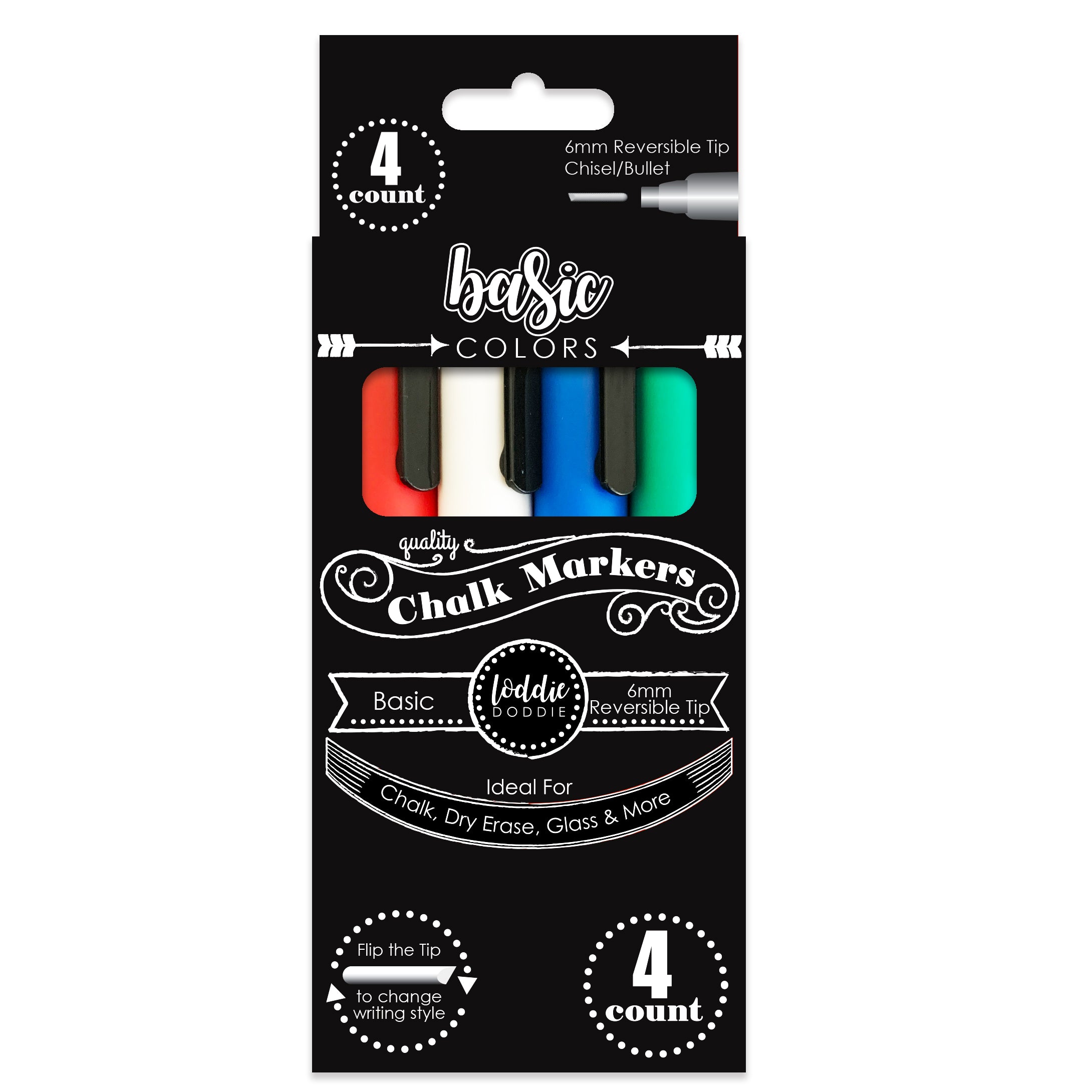 Loddie Doddie Jumbo Chalk Markers - 8ct Neon Colors - Perfect for  Chalkboard Signs, Blackboards, Car Windows, Glass, Bistro