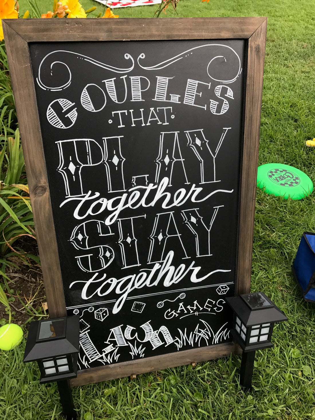 Shopping local chalkboard sign 