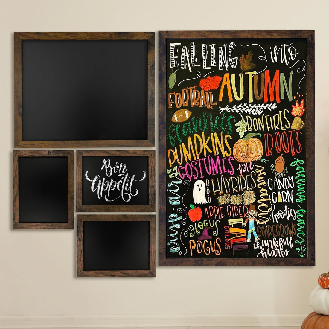 Fall Decor with Chalkboards and Chalk Markers