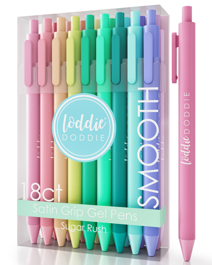 18ct Satin Barrel Retractable Gel Pens - Sugar Rush