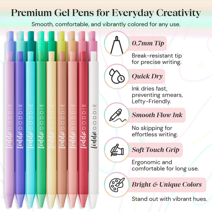 18ct Satin Barrel Retractable Gel Pens - Sugar Rush