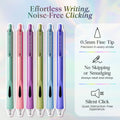 6ct Roller Gel Pens - Silent Clickers - Multi Color - Black Ink
