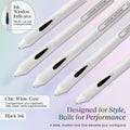 5ct Roller Gel Pens - Silent Clickers - White - Black Ink