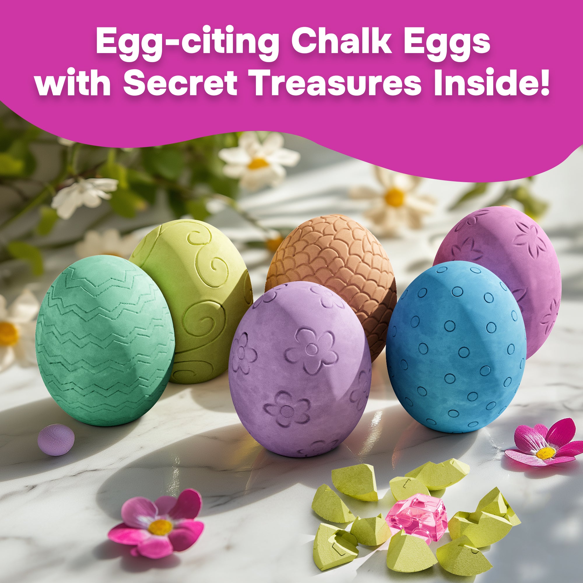 6ct Surprise Inside Sidewalk Chalk Eggs
