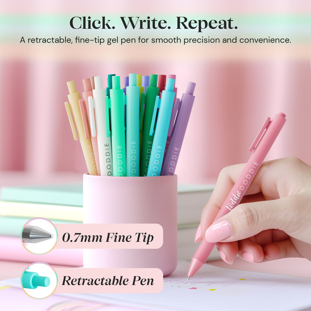 18ct Satin Barrel Retractable Gel Pens - Sugar Rush