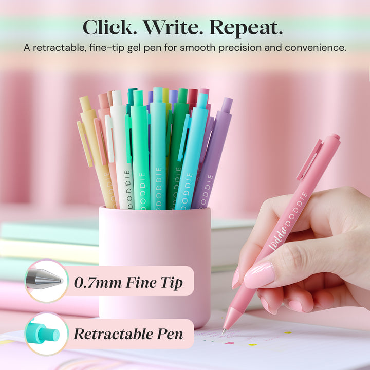 18ct Satin Barrel Retractable Gel Pens - Sugar Rush