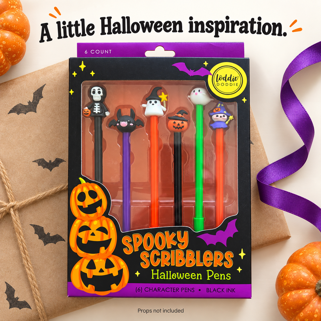 Loddie Doddie Spooky Scribblers Halloween Character Pens, Black Ink, 6 Count