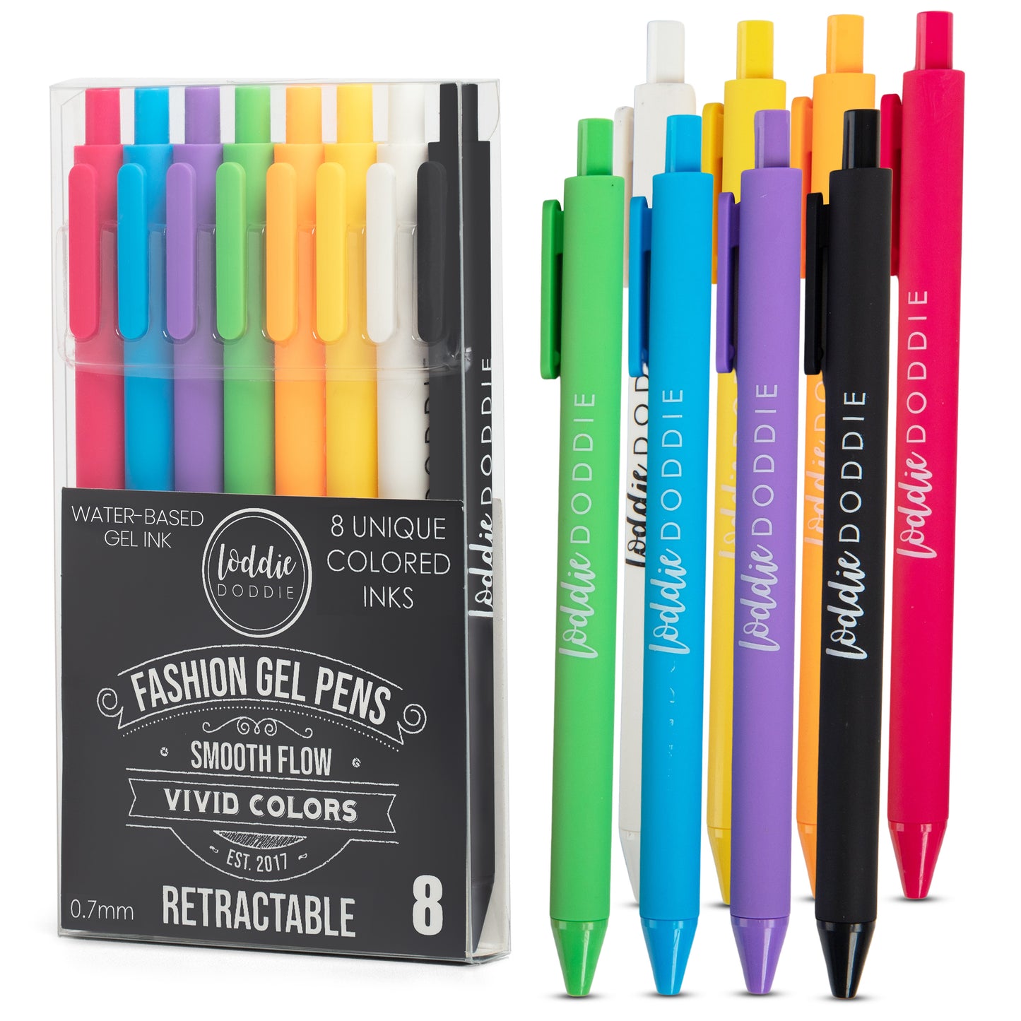 8ct Retractable Gel Pens - Vivid Colors