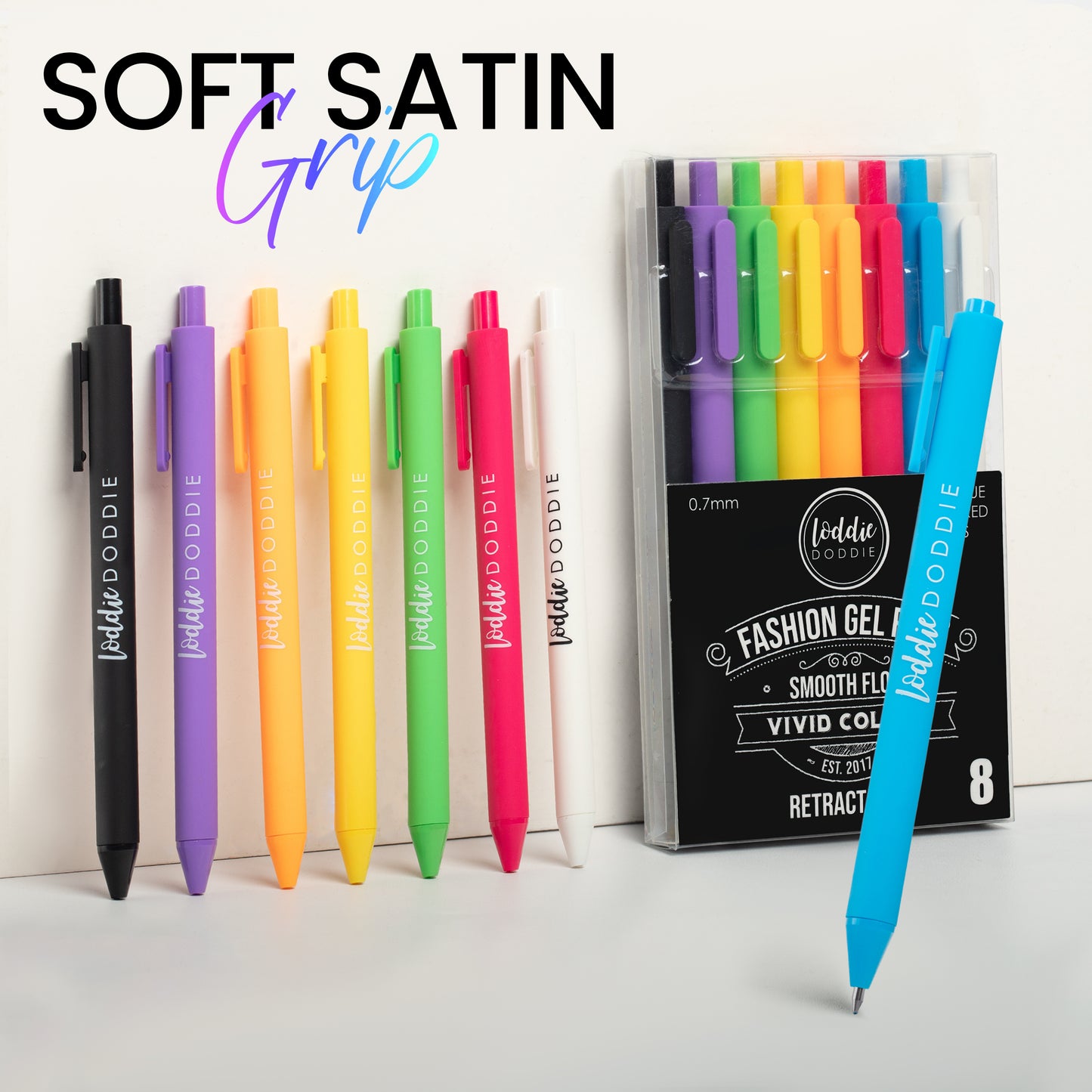 8ct Retractable Gel Pens - Vivid Colors