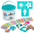 49pc Sidewalk Chalk Activity Bucket – Chalk Set for Kids Outdoor