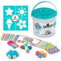 49pc Sidewalk Chalk Activity Bucket – Chalk Set for Kids Outdoor