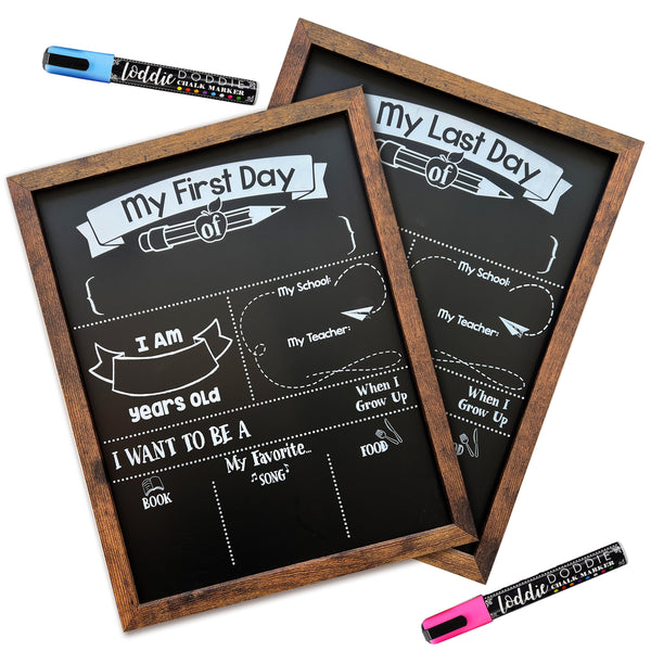 My First and Last Day Double-Sided Chalkboard Kit with 2 Chalk Markers –  LoddieDoddie