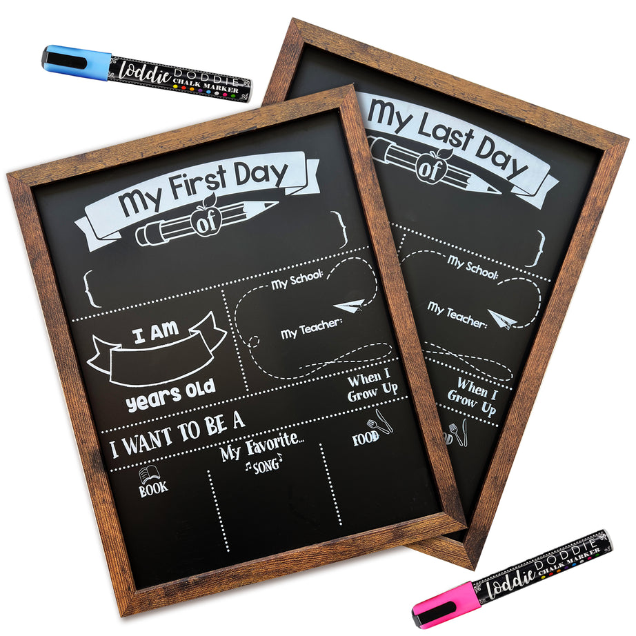 My First and Last Day Double-Sided Chalkboard Kit with 2 Chalk Markers