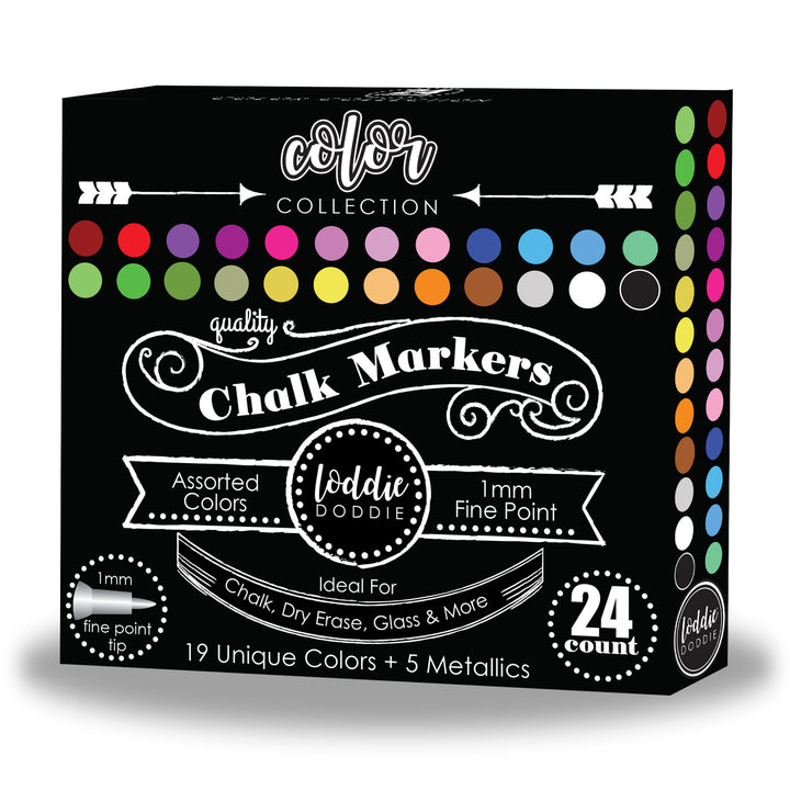24ct Chalk Markers- Fine Point - Artists Assortment