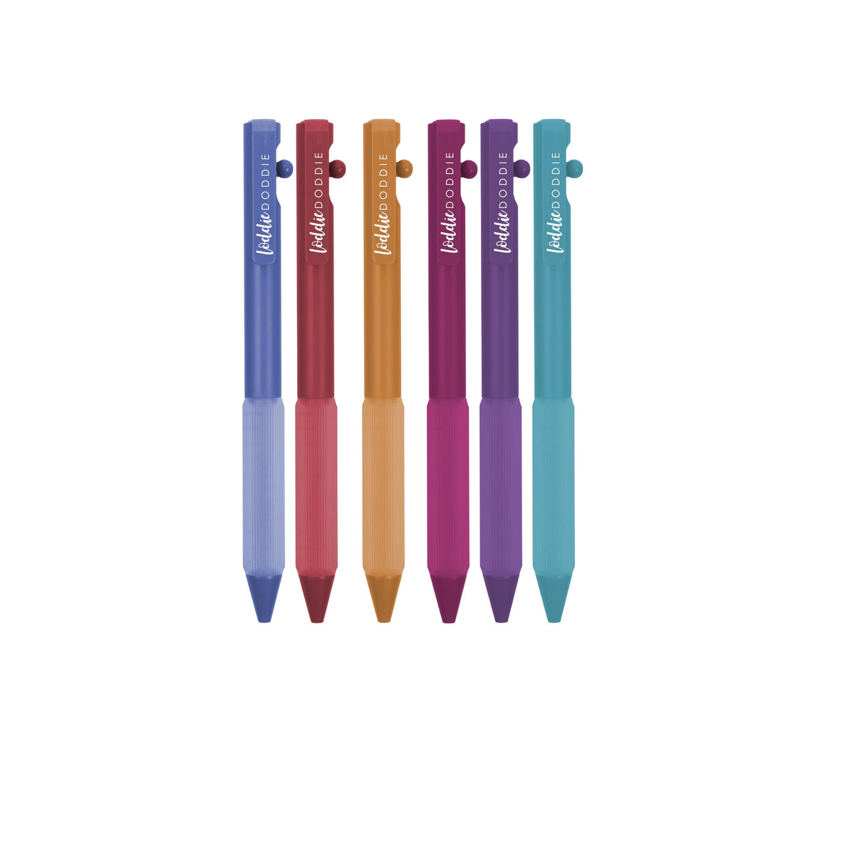 Loddie Doddie Side-Retractable Gel Pens, 0.5 mm, Colored Ink, 6 Pack