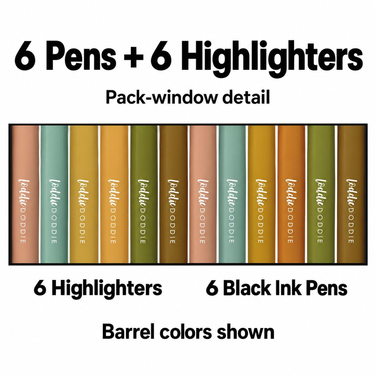 Loddie Doddie Journaling Set, Fine 1.0 mm Pen Tips, Cashmere Tones, 12 Pc