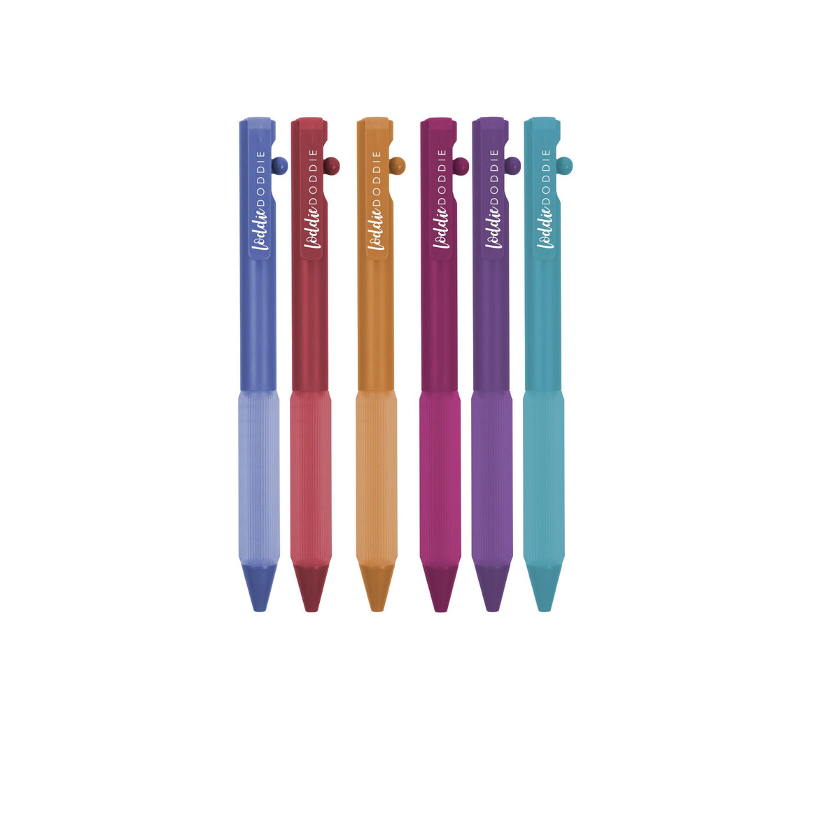 Loddie Doddie Side-Retractable Gel Pens, 0.5 mm, Colored Ink, 6 Pack