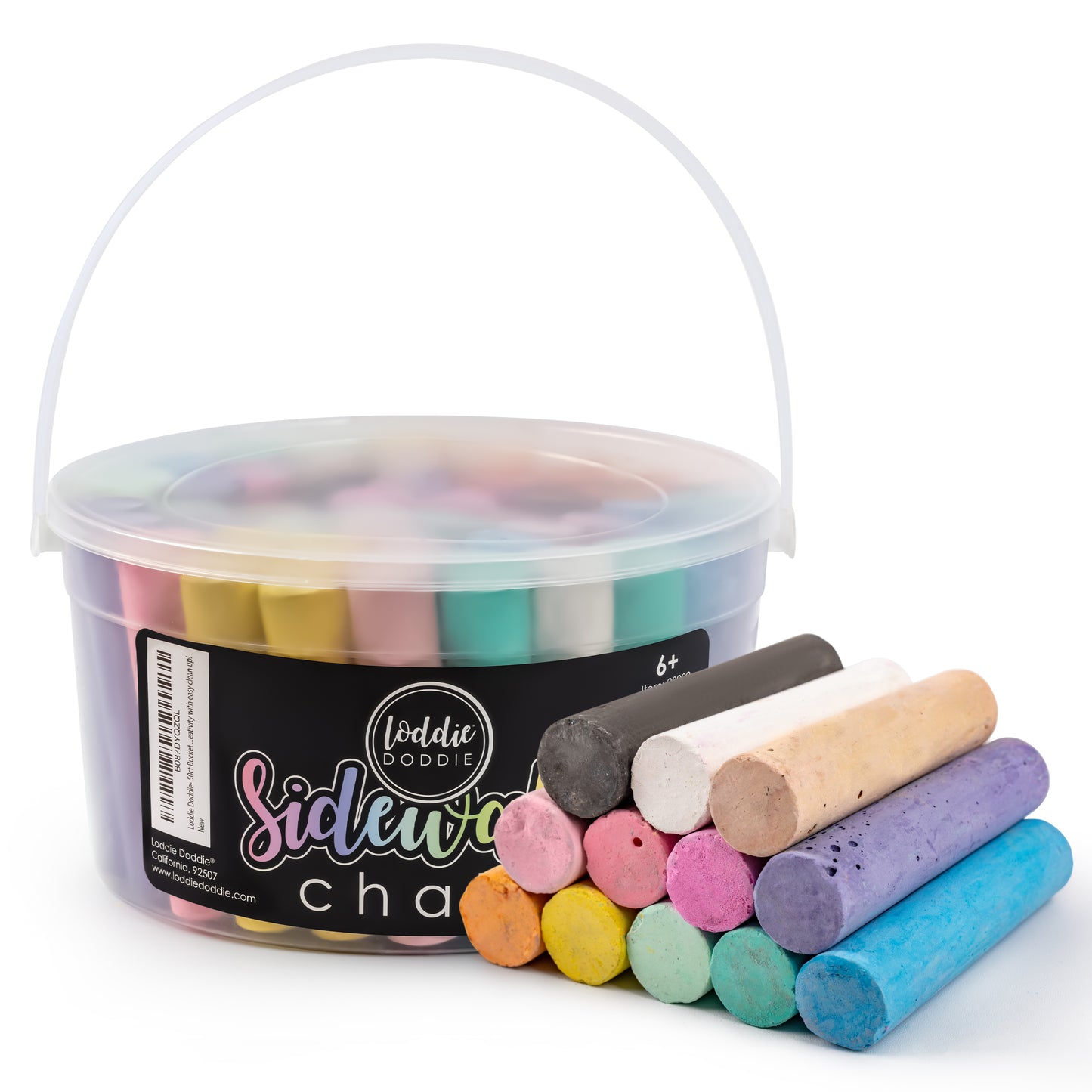 50ct Tub of Sidewalk Chalk - 12 Unique Colors