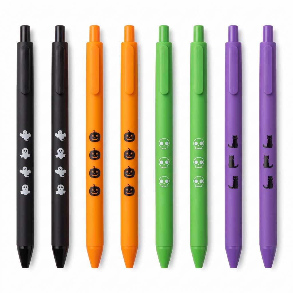 Loddie Doddie 8ct Retractable Gel Pens - Black Ink - Halloween Colors
