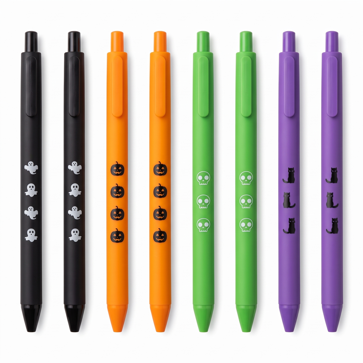 Loddie Doddie 8ct Retractable Gel Pens - Black Ink - Halloween Colors
