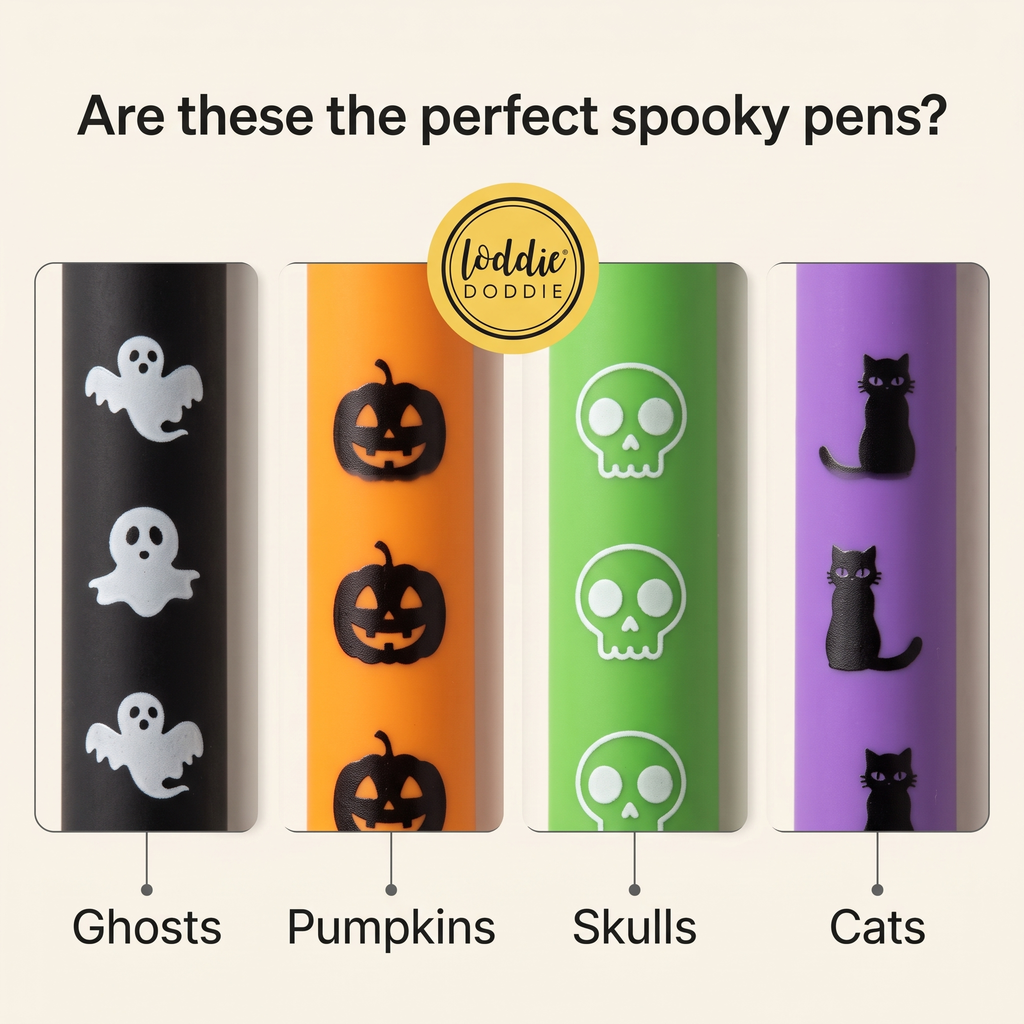Loddie Doddie 8ct Retractable Gel Pens - Black Ink - Halloween Colors