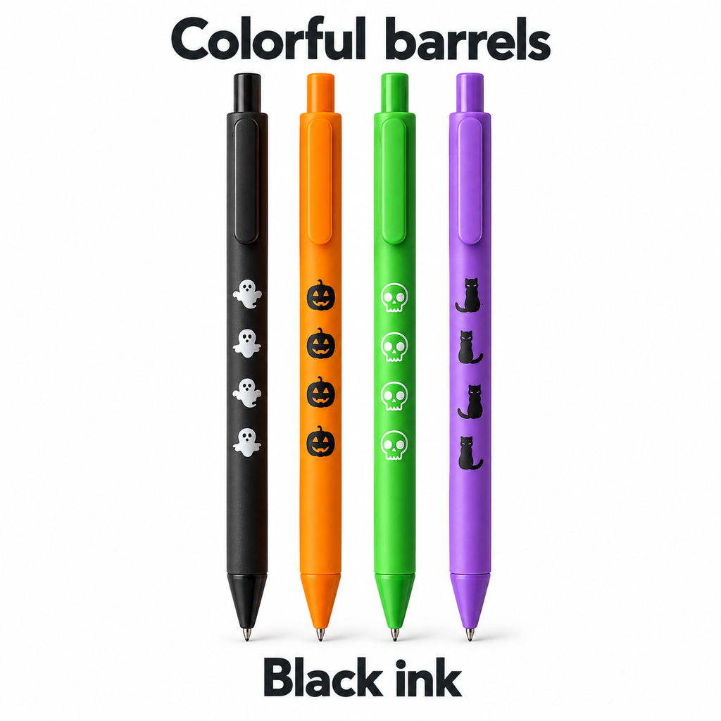 Loddie Doddie 8ct Retractable Gel Pens - Black Ink - Halloween Colors
