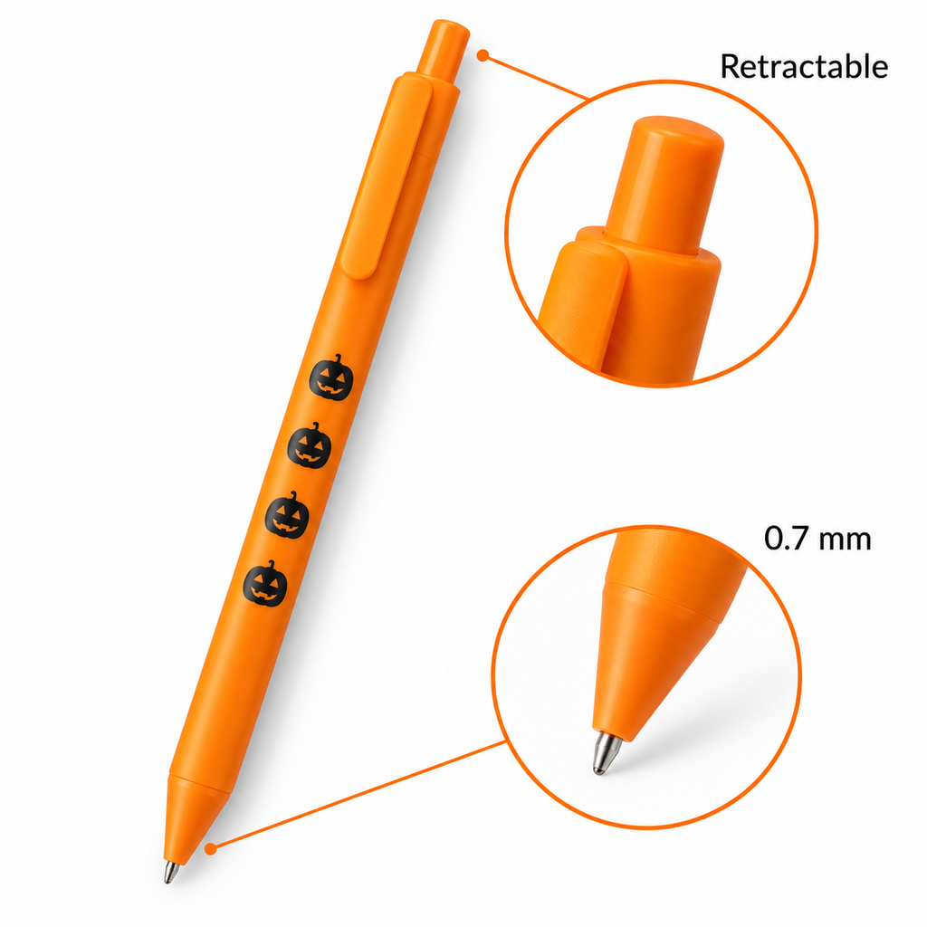 Loddie Doddie 8ct Retractable Gel Pens - Black Ink - Halloween Colors