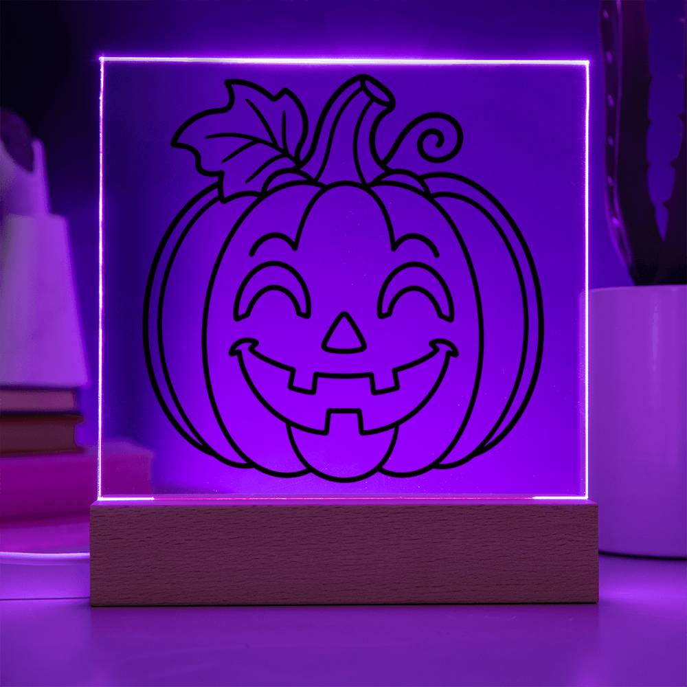 Jack-O-Lantern Acrylic Square Plaques