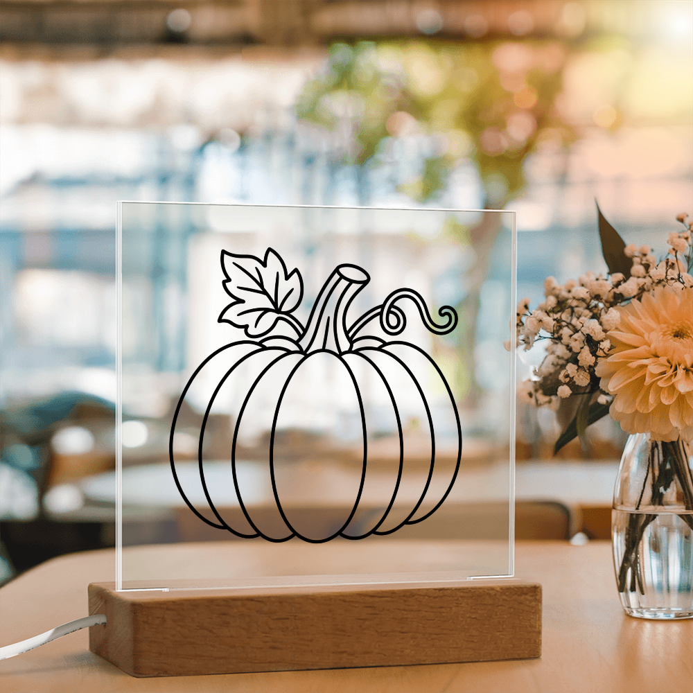 Pumpkin Acrylic Square Plaque