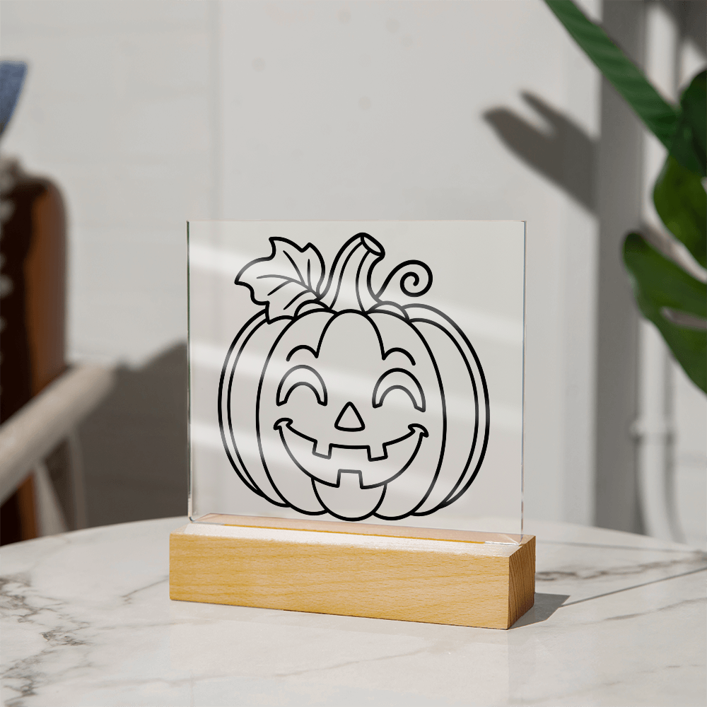 Jack-O-Lantern Acrylic Square Plaques