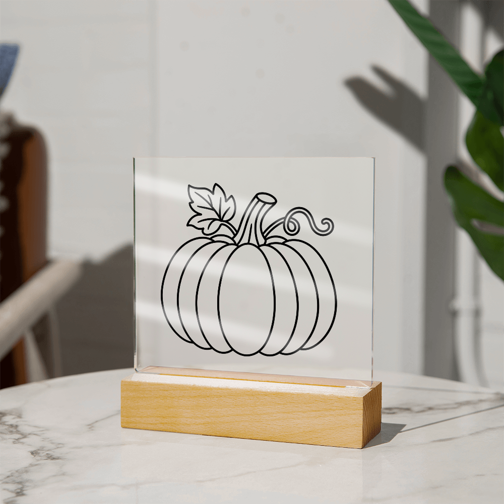 Pumpkin Acrylic Square Plaque