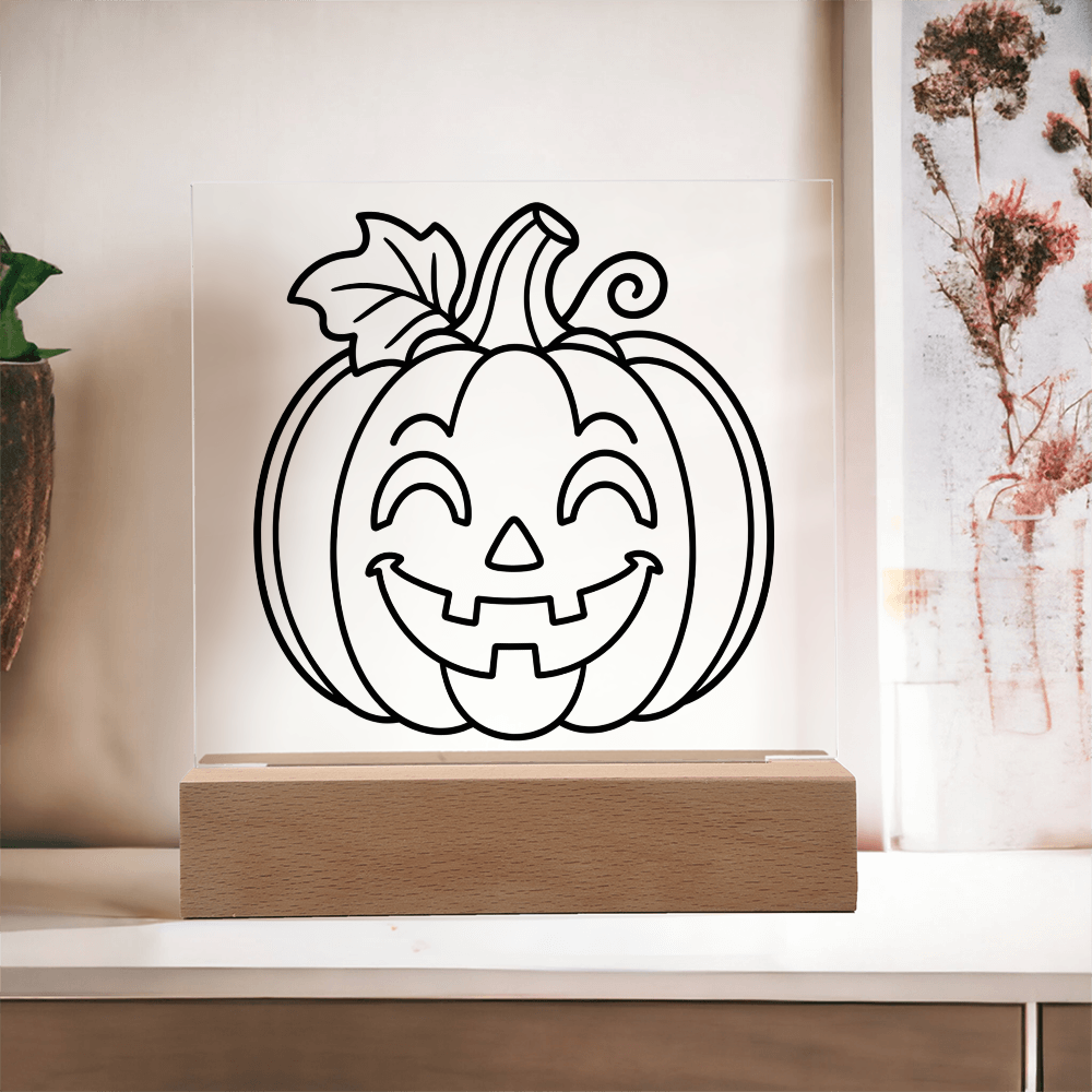 Jack-O-Lantern Acrylic Square Plaques