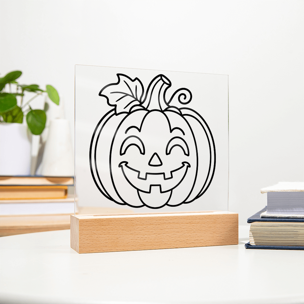 Jack-O-Lantern Acrylic Square Plaques