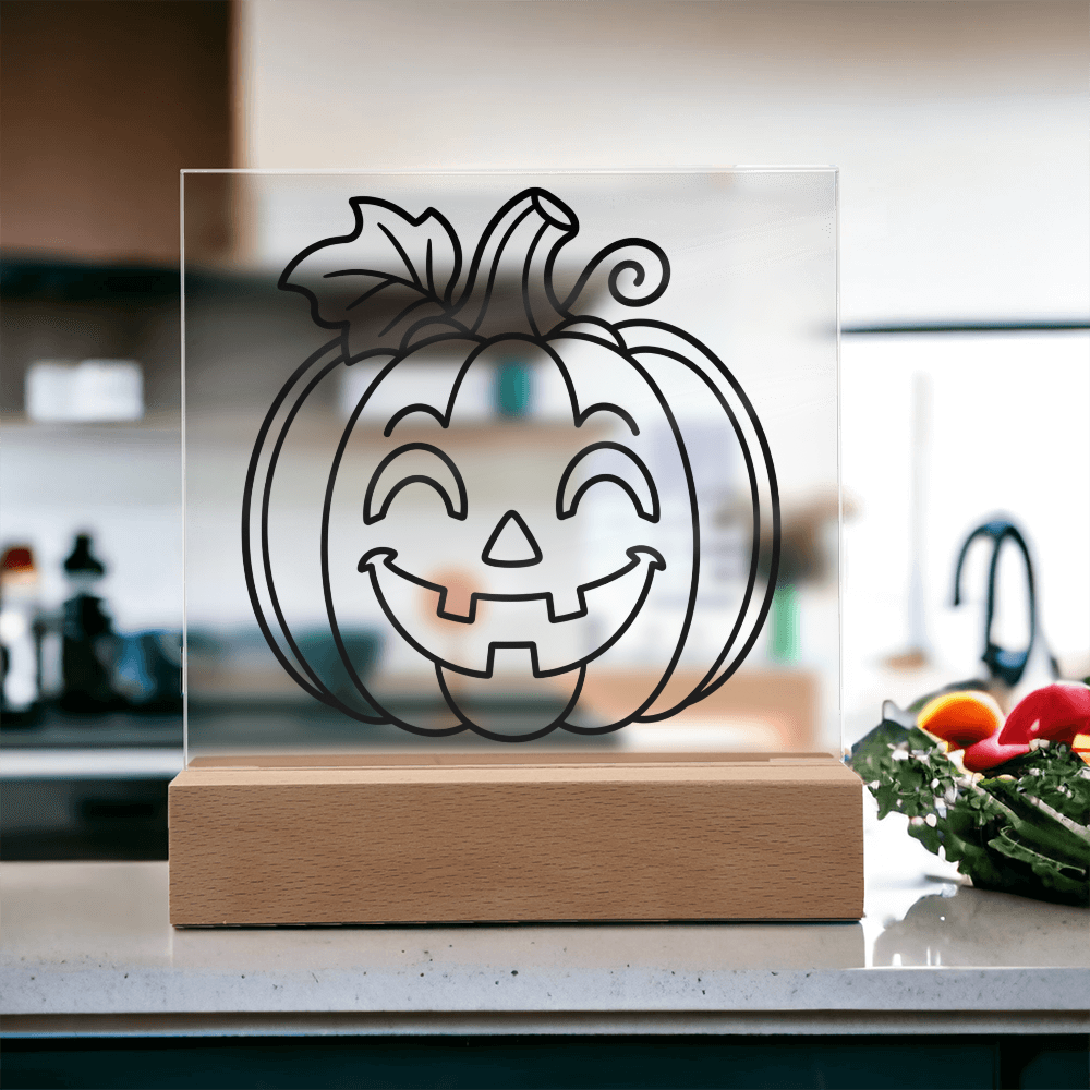 Jack-O-Lantern Acrylic Square Plaques
