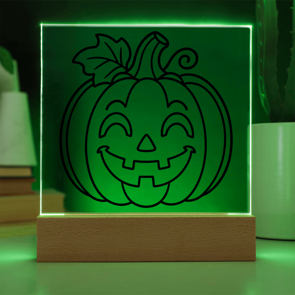 Jack-O-Lantern Acrylic Square Plaques