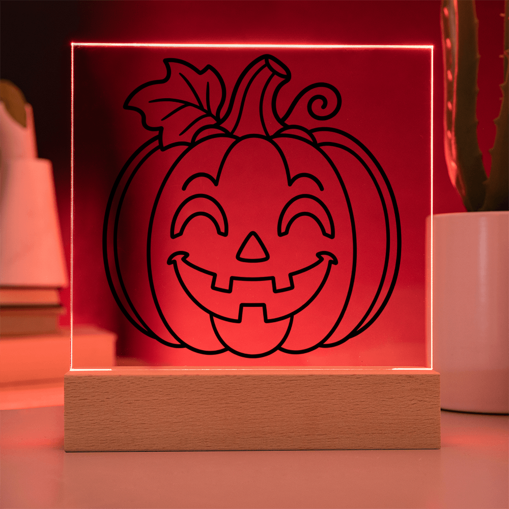 Jack-O-Lantern Acrylic Square Plaques