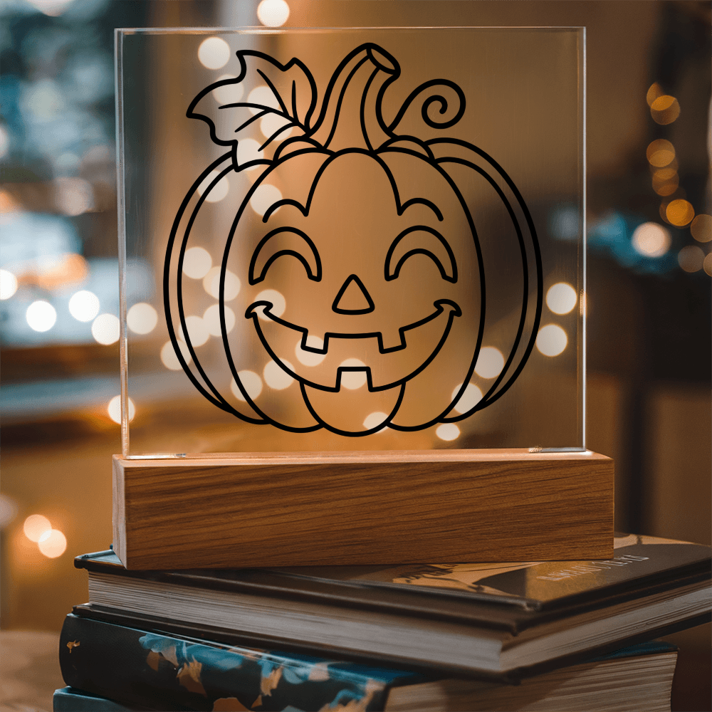 Jack-O-Lantern Acrylic Square Plaques