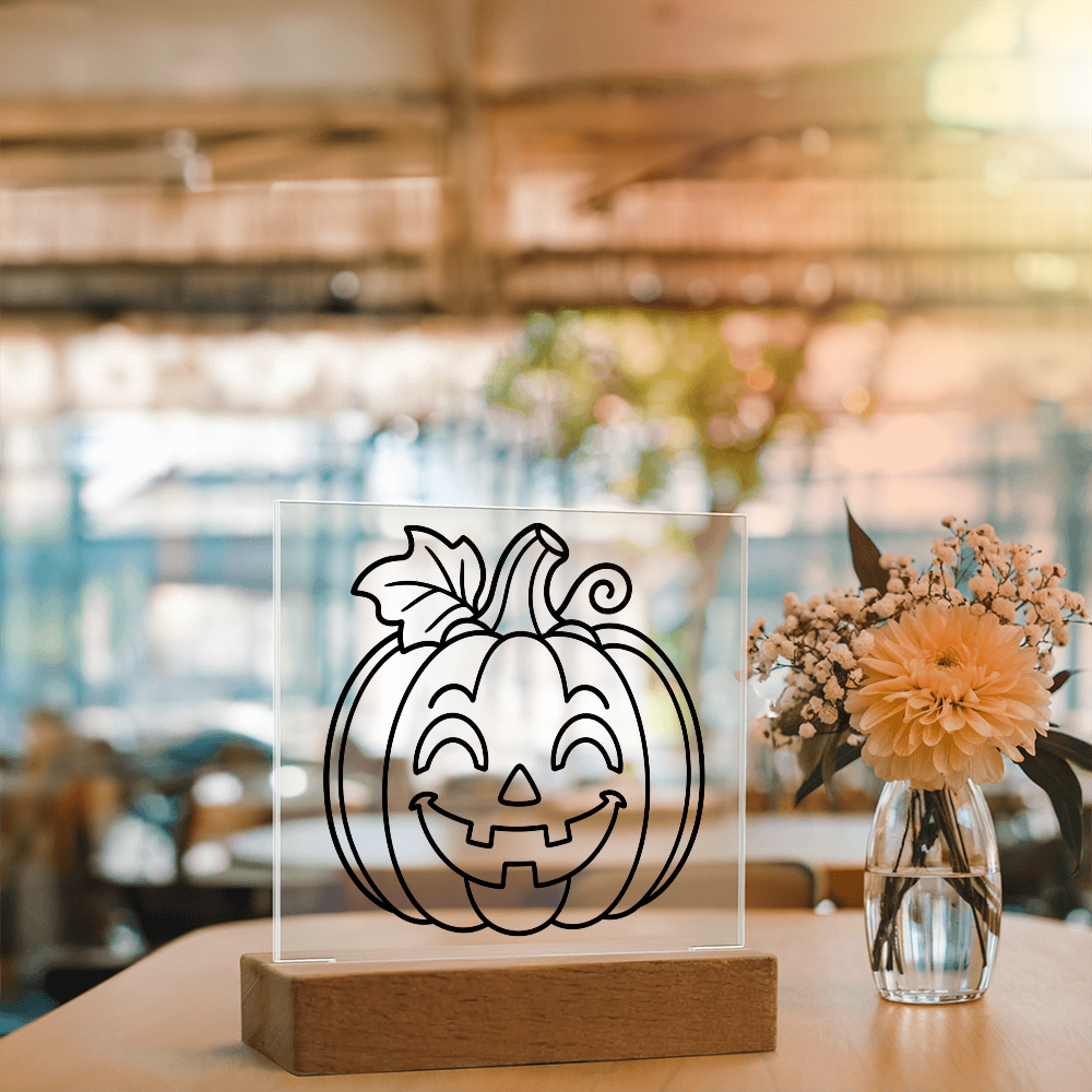 Jack-O-Lantern Acrylic Square Plaques