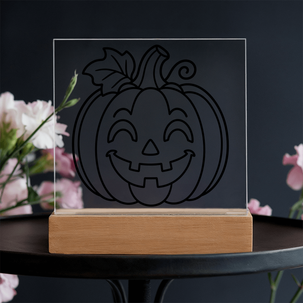 Jack-O-Lantern Acrylic Square Plaques