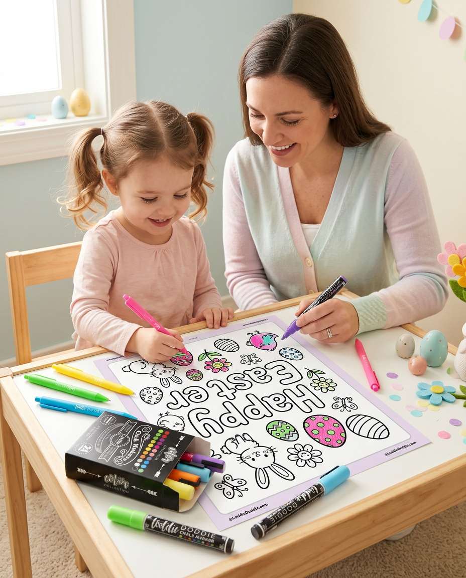 🐣 Loddie Doddie Easter Coloring Book