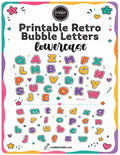 Loddie Doddie Printable Retro Bubble Letters - Lowercase