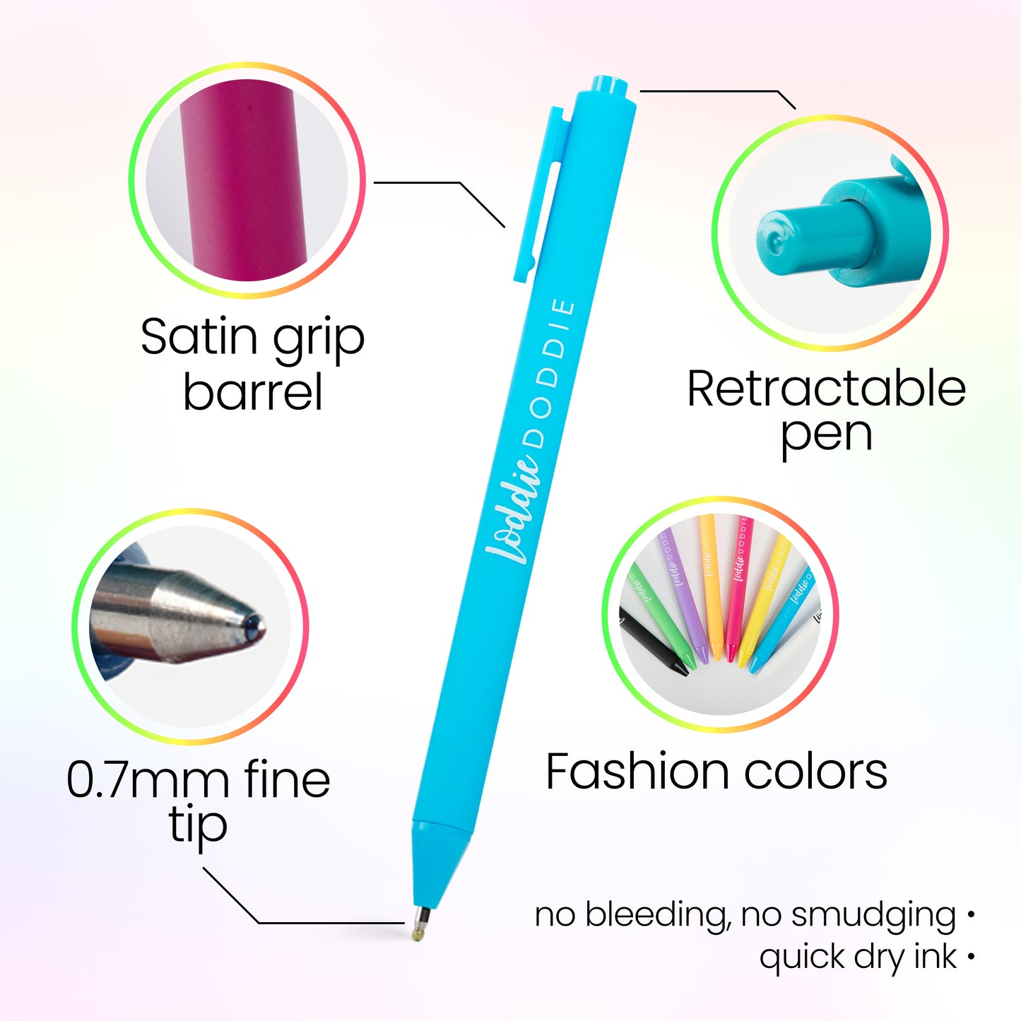 8ct Retractable Gel Pens - Vivid Colors