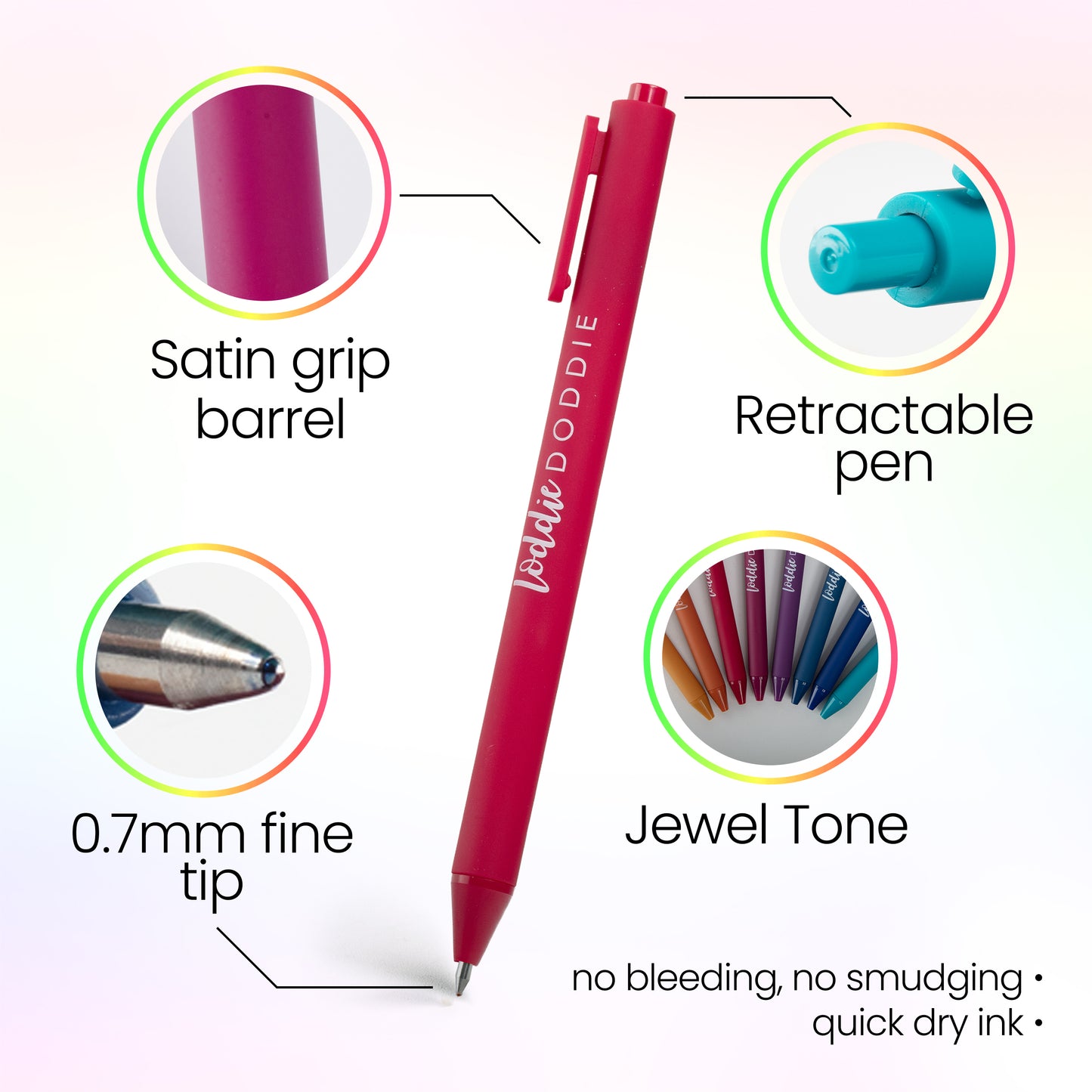 8ct Retractable Gel Pens - Jewel Tones