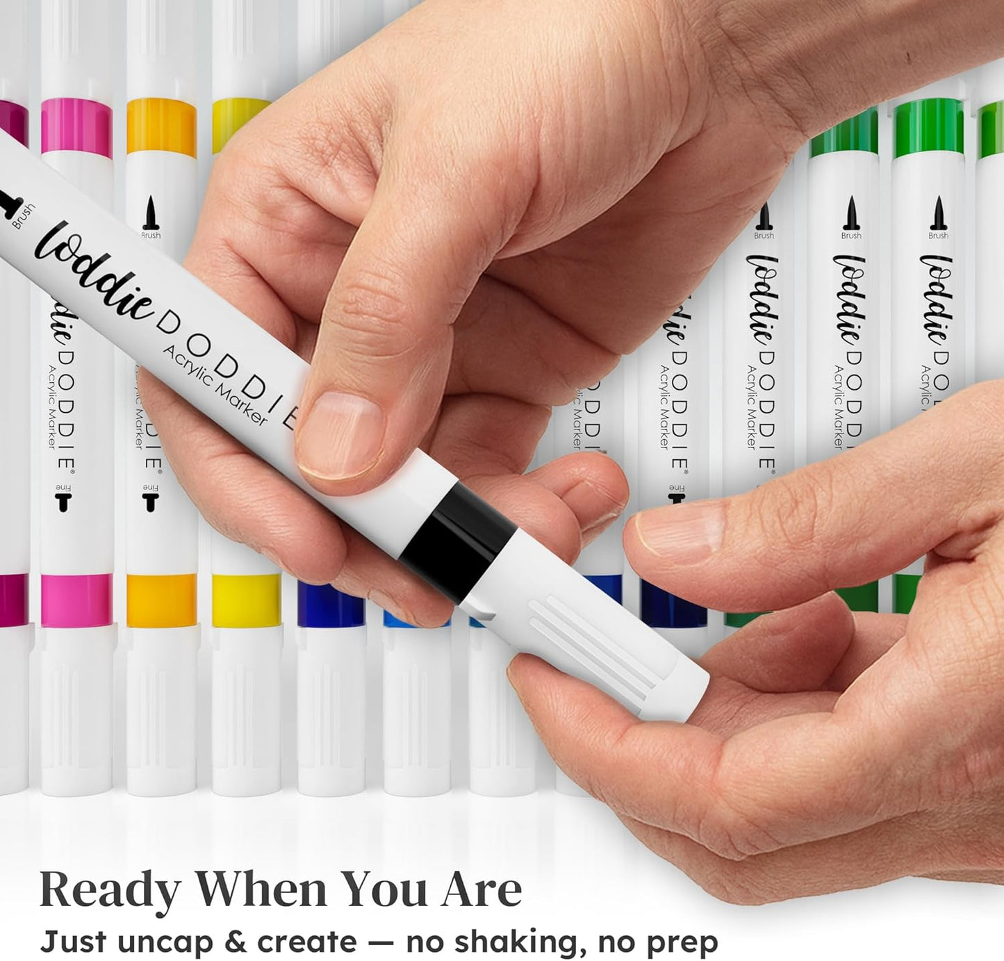 Double-Ended Multi Surface Acrylic Markers with Fine and Brush Tip
