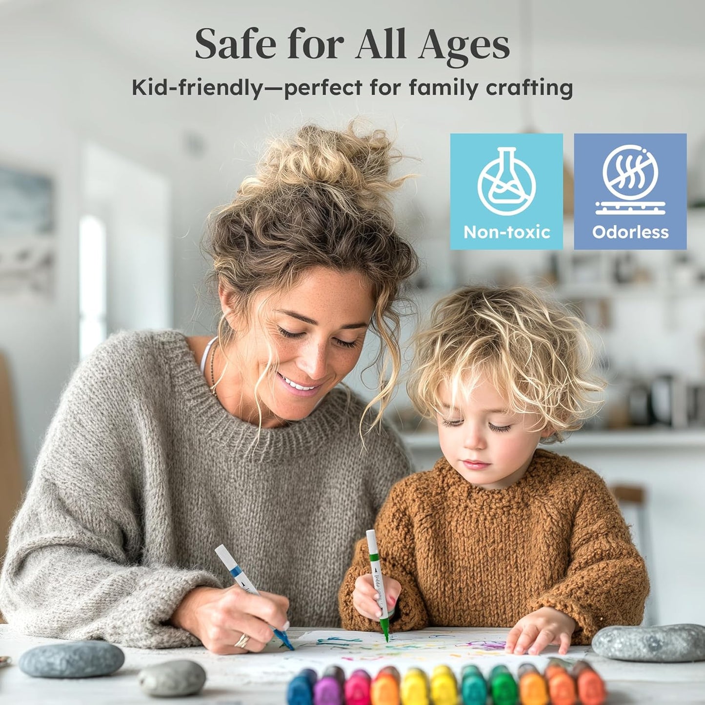 Double-Ended Multi Surface Acrylic Markers with Fine and Brush Tip