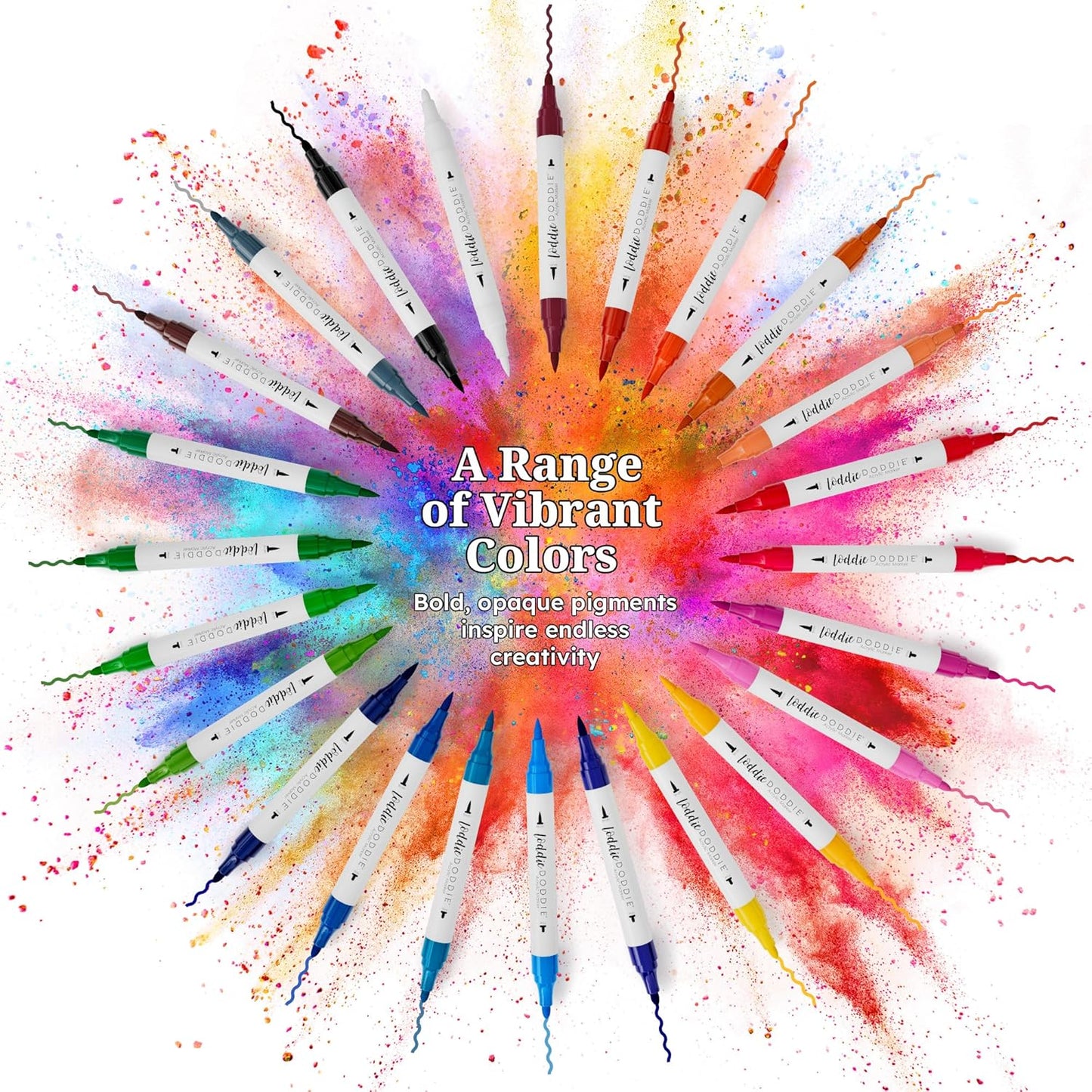 Double-Ended Multi Surface Acrylic Markers with Fine and Brush Tip