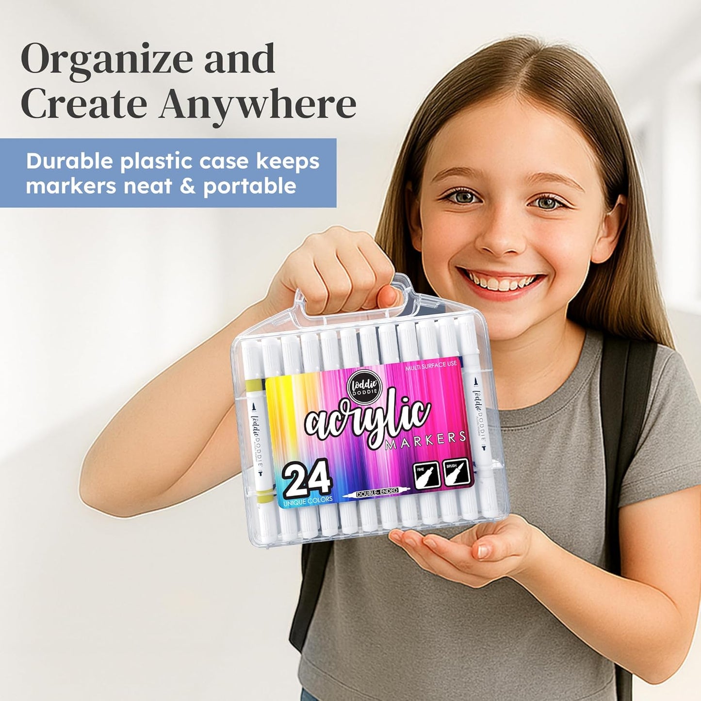 Double-Ended Multi Surface Acrylic Markers with Fine and Brush Tip