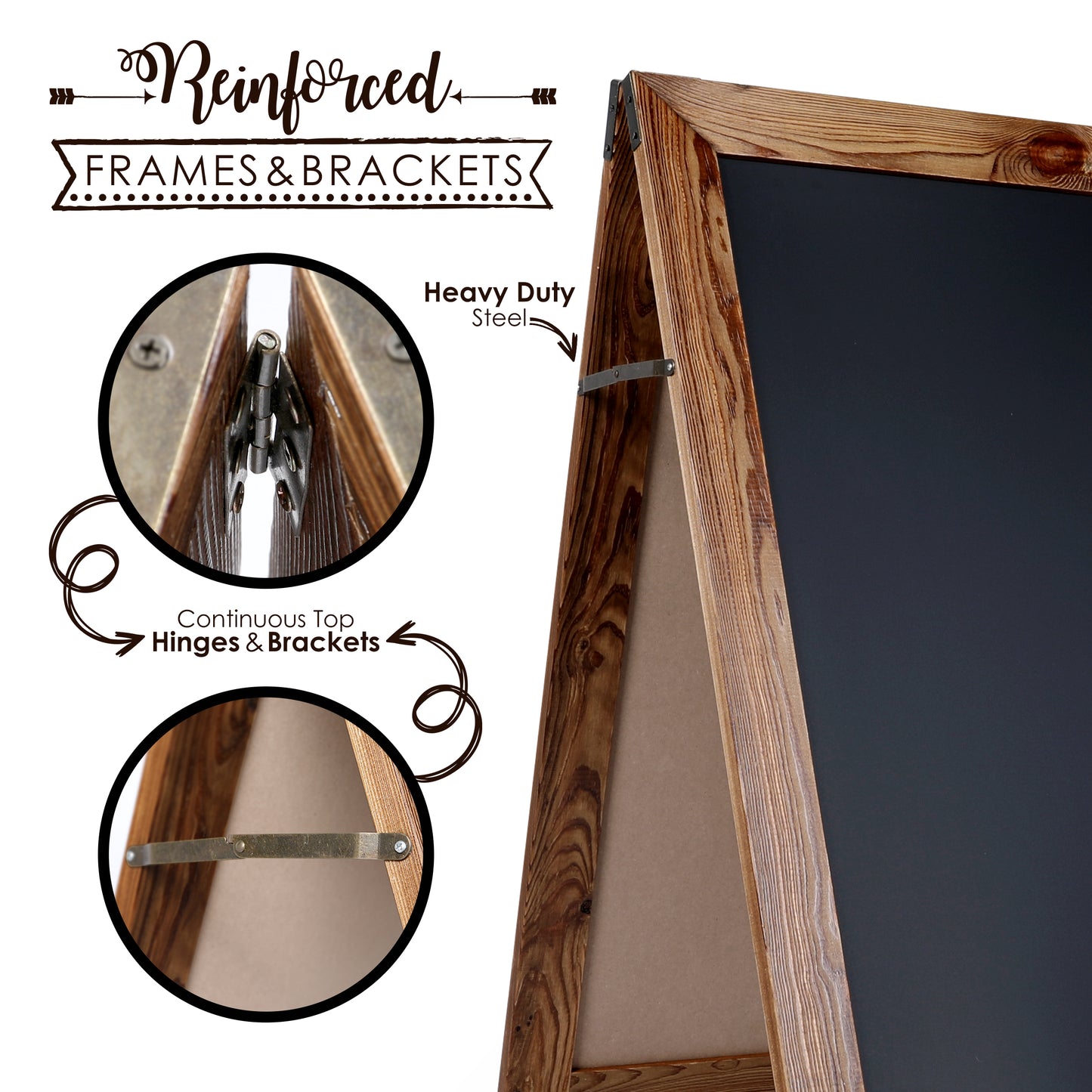 Rustic Chalkboard A-Frame Easel- Double Sided Magnetic Surface